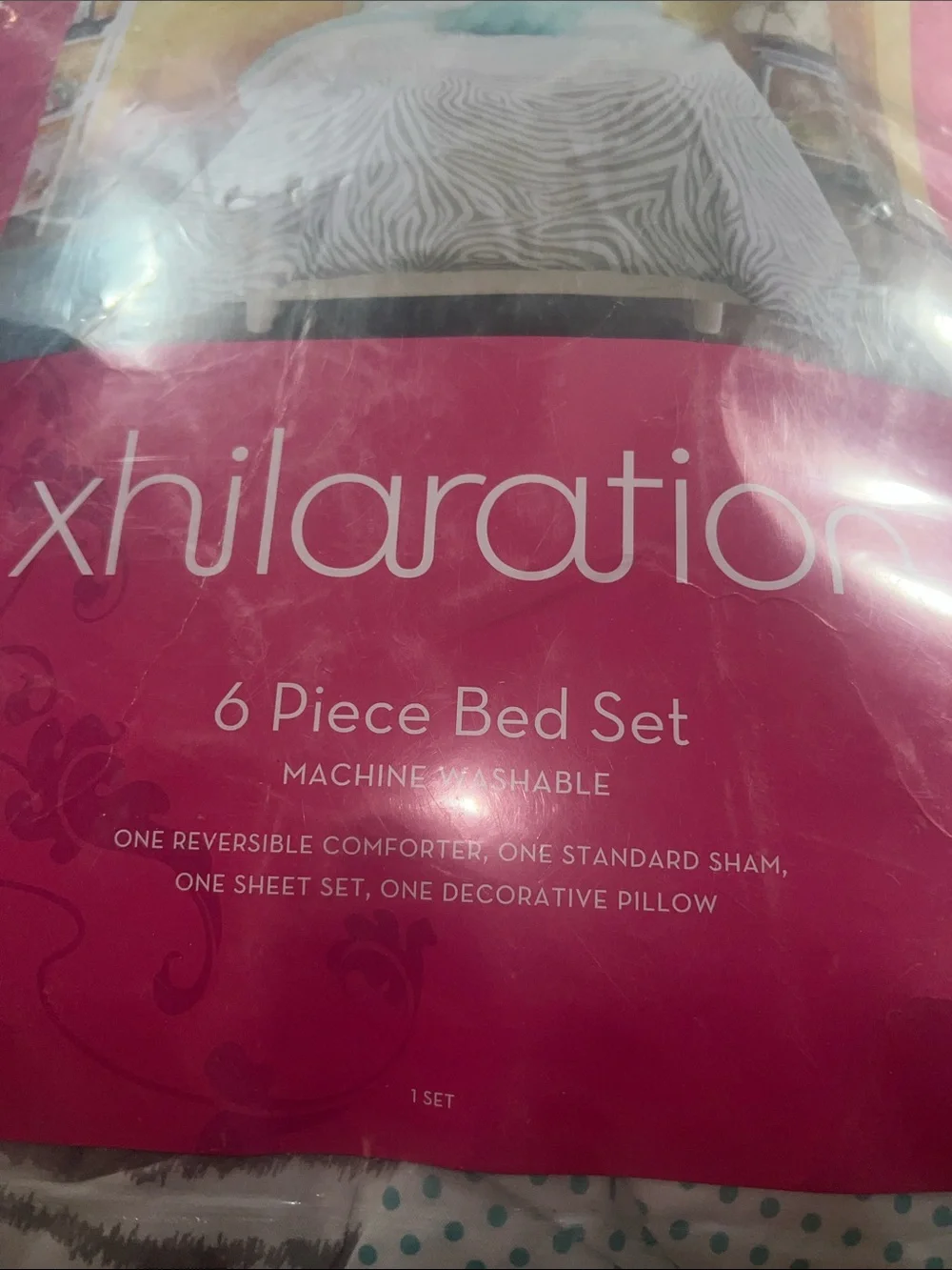 Xhilaration Zebra Print 7 piece Twin Comforter Set in Gray and White